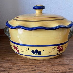 Home and garden party “welcome home” bean pot & lid